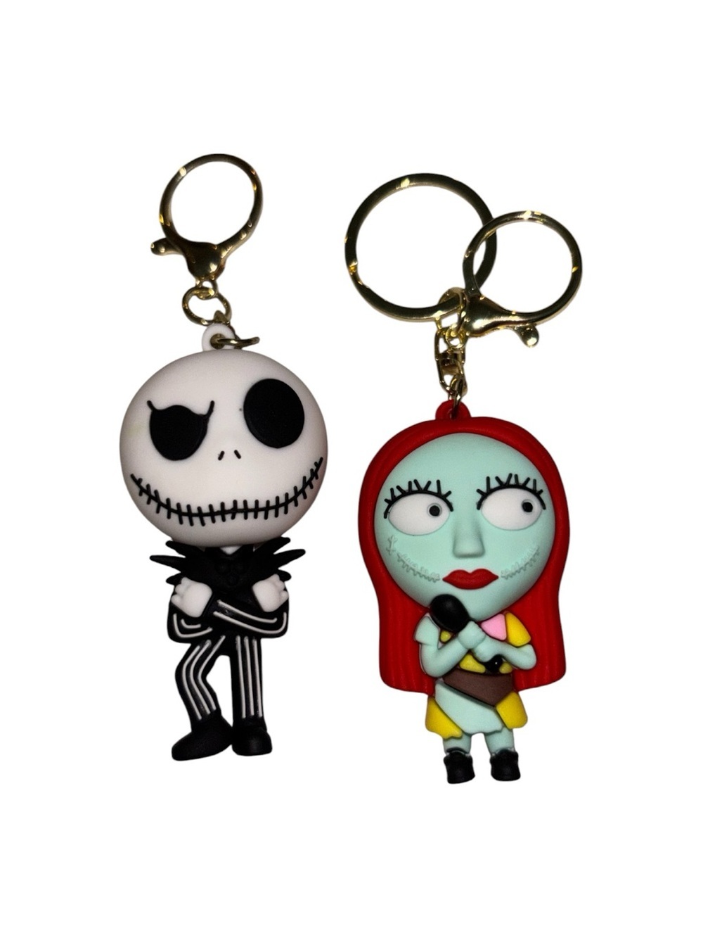 Novelty Jack & Sally Inspired Halloween Keychain Charm Set